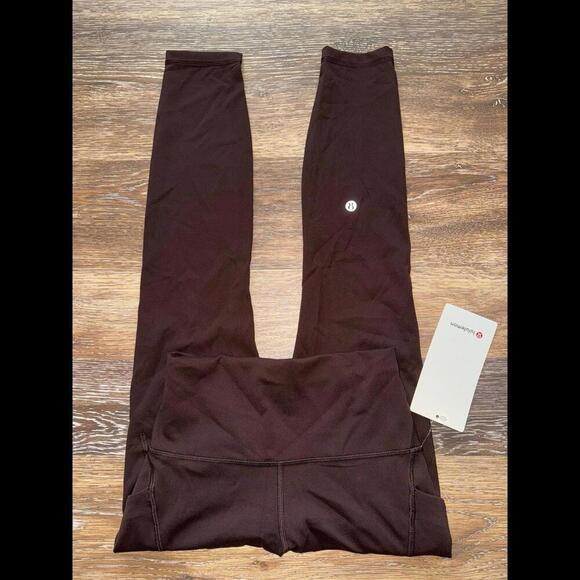 lululemon athletica Pants - Lululemon Wunder Train With Pockets High Rise 25” Espresso Size 4 NWT